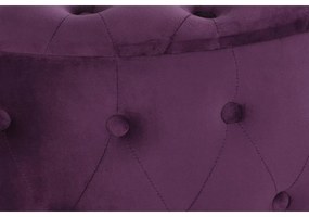 Υποπόδια DKD Home Decor Μοβ πολυεστέρας Βουργουνδίας Ξύλο MDF (70 x 70 x 42 cm)