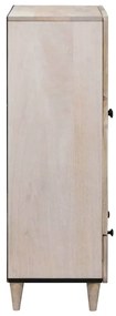vidaXL Highboard με συρτάρι Λευκό 60 x 33 x 100 εκ. Μασίφ ξύλο μάνγκο