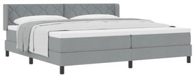 vidaXL Κρεβάτι Box Spring με Στρώμα, Ανοιχτό γκρι, 200x200 εκ., Ύφασμα