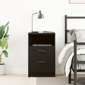 κομοδίνο vidaXL Μαύρο Δρυς 40x35x65 εκ Made of Engineered Wood