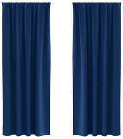 vidaXL Κουρτίνες 2 pcs Σκούρο Μπλε 225 x 140 εκ. Πολυεστέρας