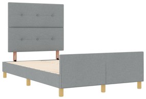 vidaXL Κρεβάτι Φωτεινό Γκρι 120x190 εκ Υφάσματος