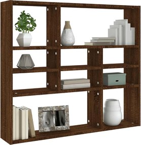 vidaXL Ραφιέρα Τοίχου Καφέ Δρυς 90 x 16 x 78 εκ. από Επεξ. Ξύλο
