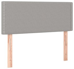 vidaXL Κρεβάτι Boxspring με Στρώμα Ανοιχτό Γκρι 90x200 εκ. Υφασμάτινο