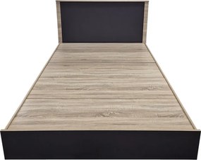 Κρεβάτι Athos pakoworld σε sonoma-ανθρακί απόχρωση 140x200εκ