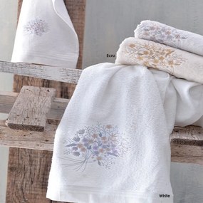 Πετσέτες Amantine Σετ 3τμχ White Ρυθμός Towels Set 100% Βαμβάκι