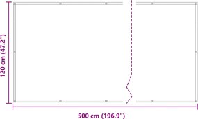 vidaXL Οθόνη Μπαλκονιού Μπορντό 120 x 500 cm