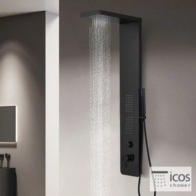 Icos Opra Black Matt - Στήλη υδρομασάζ 3 εξοδων