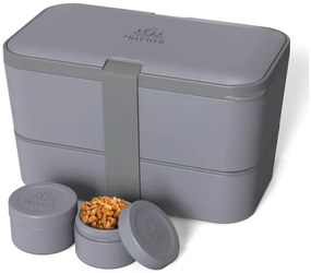 Δοχείο Φαγητού Lunch Box - Original Bento Box Premium Nestable Umami - Carbon Gray - Κατάλληλο για Φούρνο Μικροκυμάτων