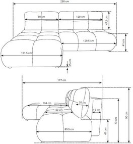 Γωνιακός καναπές Limo-Portokali-Αριστερή