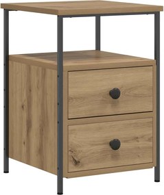 vidaXL Κομοδίνο τεχνίτης Δρυς 34x35,5x50 εκ. από Επεξεργασμένο Ξύλο