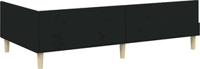 vidaXL Κρεβάτι Γωνίας Μαύρο 80 x 200 cm ύφασμα