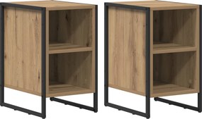 vidaXL Κομοδίνο 2 τμχ. Artisan Δρυς 39.5 x 30 x 50 εκ