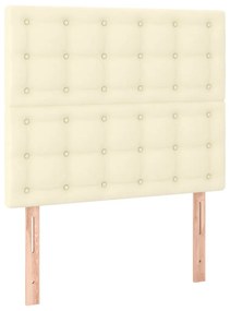 vidaXL Κρεβάτι Boxspring με Στρώμα Κρεμ 90x200 εκ. από Συνθετικό Δέρμα