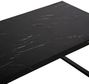 Τραπεζάκι σαλονιού SHABEN C9585.01 MDF Μαύρο Μάρμαρο με Μαύρη Μεταλλική Βάση 120x56X45Yεκ. 120x60x46 εκ.