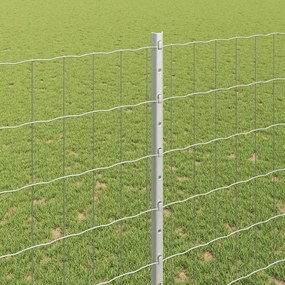 vidaXL Περίφραξη Euro με Στήλη 10 x 1,6 m Γαλβανισμένος Χάλυβας Ασημί
