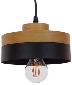 Φωτιστικό Οροφής Ruhiel 01233 Black GloboStar Metal,Wood