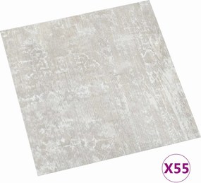 vidaXL Πλάκες Δαπέδου 5,11 τ.μ. 55 pcs PVC Λευκό και Ξύλο