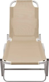 vidaXL Ξαπλώστρα Κρεμ από Αλουμίνιο και Textilene