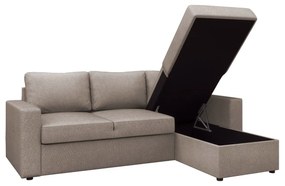 Καναπές Κρεβάτι Γωνιακός SOFIA Taupe 220x155x81cm - Ύφασμα - 14190014