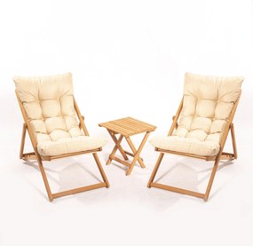 Garden Table &amp; Chairs Set (3 Pieces) My005 Brown
Cream