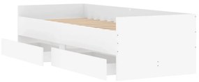 vidaXL Πλαίσιο Κρεβατιού με Συρτάρια Λευκό 100x200 εκ.