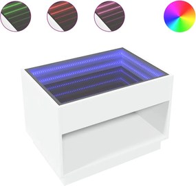 vidaXL Τραπεζάκι Σαλονιού Infinity LED Λευκό 70x50x50 εκ.