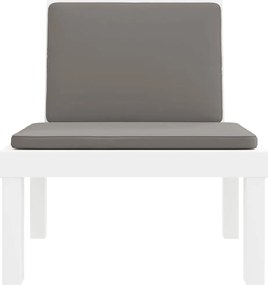 vidaXL Σαλόνι Κήπου Σετ 3 τεμ. Λευκό από Πολυπροπυλένιο με Μαξιλάρια