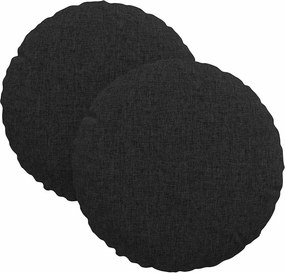 vidaXL Μαξιλάρια καθισμάτων 2 pcs Μαύρο Ø30 x 13 εκ ύφασμα