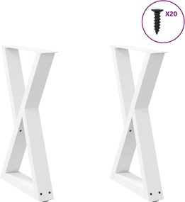 vidaXL Πόδια Τραπεζαρίας 2 τεμ. Λευκά 60x(72-73,3) εκ. Ατσάλι