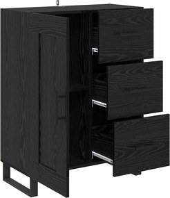 vidaXL Πλαϊνό γραφείο με συρτάρι Μαύρη Οξυά 69,5 x 34 x 90 εκ.