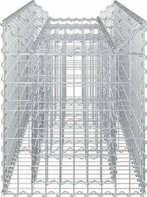 vidaXL Ανασηκωμένο κρεβάτι gabion Ασημί