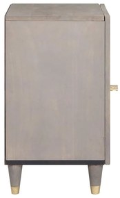 vidaXL Ντουλάπι Μπάνιου Γκρι 38 x 33 x 58 εκ. Μασίφ ξύλο μάνγκο