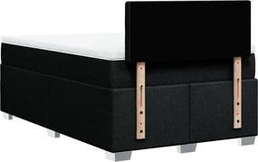 vidaXL Κρεβάτι Boxspring με Στρώμα Μαύρο 120x200 εκ. Υφασμάτινο