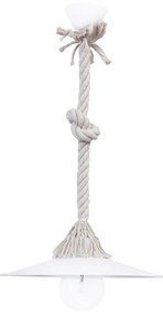 Φωτιστικό Οροφής Mac-180Κ Rope 31-1080 White Heronia Σχοινί, Πλαστικό
