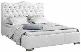 Κρεβάτι Baltimore 141, Διπλό, Άσπρο, Οικολογικό δέρμα, Τάβλες για Κρεβάτι, 200x218x100cm, 133 kg | Epipla1.gr