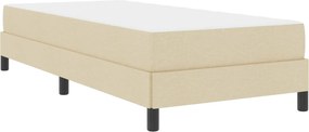 vidaXL Κρεβάτι με ελατήρια με στρώμα Κρεμ 90 x 190 cm ύφασμα