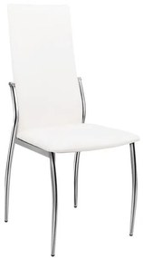 Dining chair Kim  White PU with metallic frame 45X55X99 cm