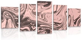 Αφηρημένο μοτίβο εικόνας 5 μερών σε παλιά ροζ απόχρωση - 100x50