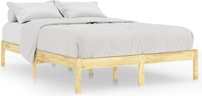vidaXL Πλαίσιο Κρεβατιού 135 x 190 εκ. από Μασίφ Ξύλο Double