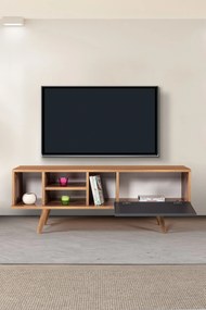 Έπιπλο Τηλεόρασης Καρυδί / Ανθρακί DABAS 130x35x18