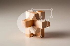 Intra Συλλεκτικό Ξύλινο Παζλ Plywood  4mm - Πολύχρωμο παζλ με ξύλινο μπλοκ για διασκέδαση και μάθηση Σε Ξύλινο Κουτί - Διαστάσεις: 10x10 cm – 25 κομμάτια