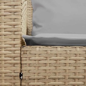 vidaXL Καναπές κήπου 5θέσιος με μαξιλάρια Μπεζ Poly Rattan