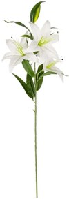 Τεχνητό Λουλούδι Lily 21312 95cm White-Green GloboStar Ύφασμα