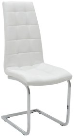 029-000004 Καρέκλα Darrell pakoworld PU λευκό-βάση χρωμίου 42,0x49,0x106,0εκ METAL. PU WHITE, 2 Τεμάχια