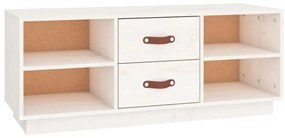 vidaXL Έπιπλο Τηλεόρασης Λευκό 100 x 34 x 40 εκ. από Μασίφ Ξύλο Πεύκου