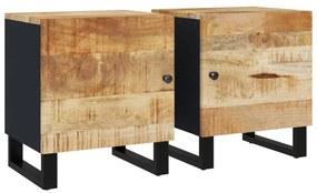 vidaXL Κομοδίνα 2 τεμ. 40 x 33 x 46 εκ. από Μασίφ Ξύλο Μάνγκο