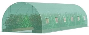 VEVOR Walk-in Tunnel Greenhouse 29.2x9.7x6.5ft Galvanized Frame PE Cover Green