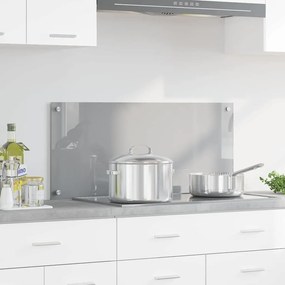 vidaXL Κουζίνα με Φόντο από Πλακάκι σε Ανοιχτό Γκρι 90x40x0,6 εκ. από Σκληρυμένο Γυαλί