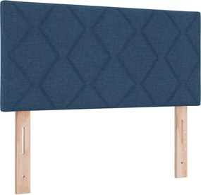 vidaXL Κρεβάτι box spring με στρώμα Μπλε 90 x 190 cm Ύφασμα